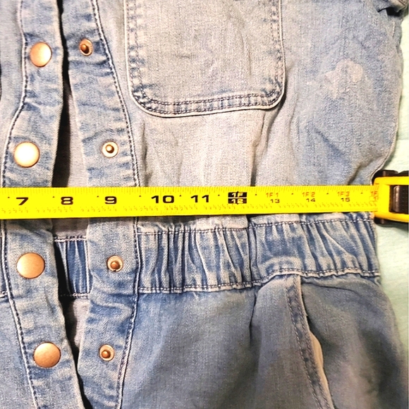 ✨ Celebrity Pink Denim Romper Medium (7-9) Juniors Cute Casual 👖☀️ - Picture 11 of 12
